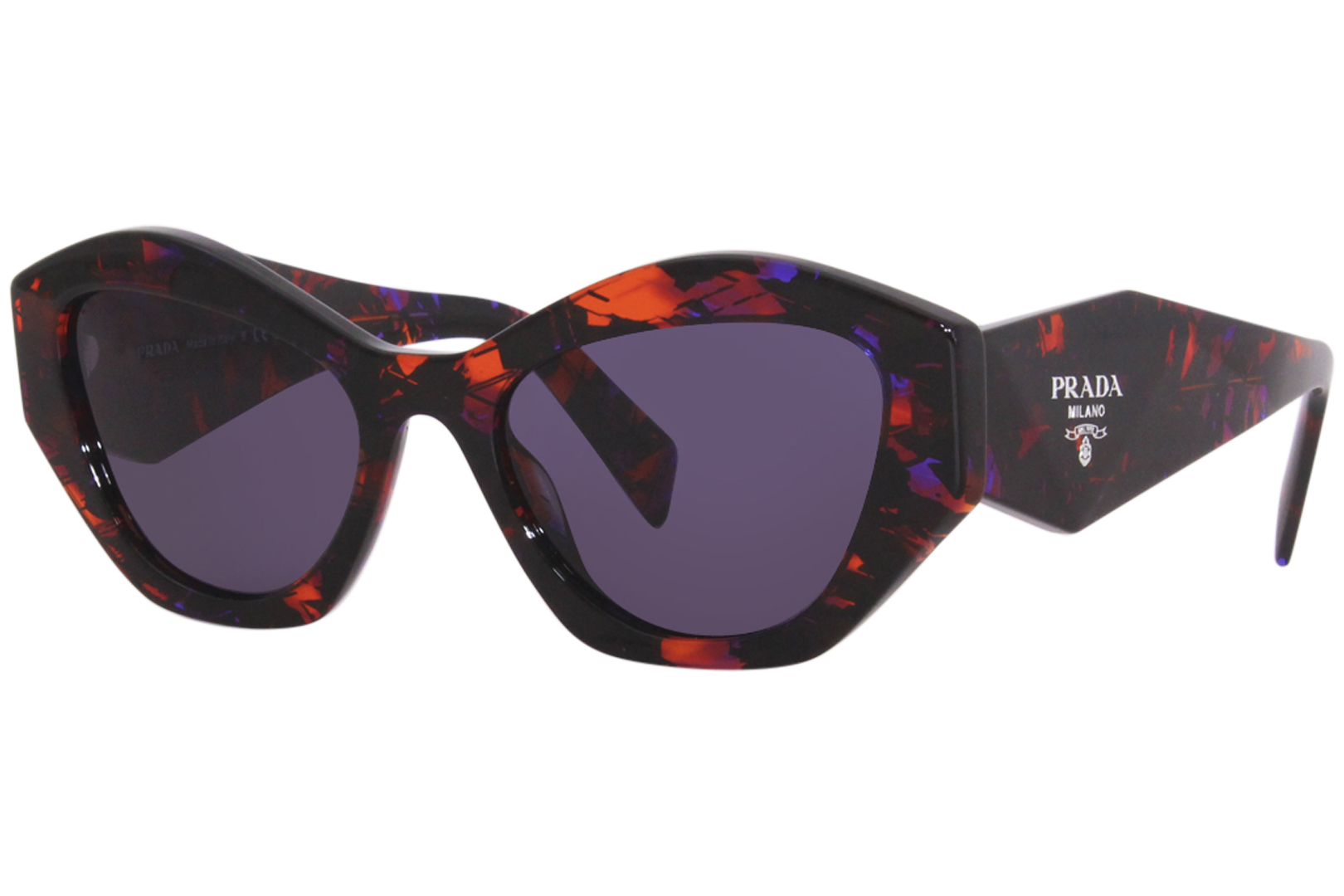 Prada PR 07YS 06V6O2 Sunglasses Women s Abstract Orange Violet Cat Eye 53 19 145 EyeSpecs