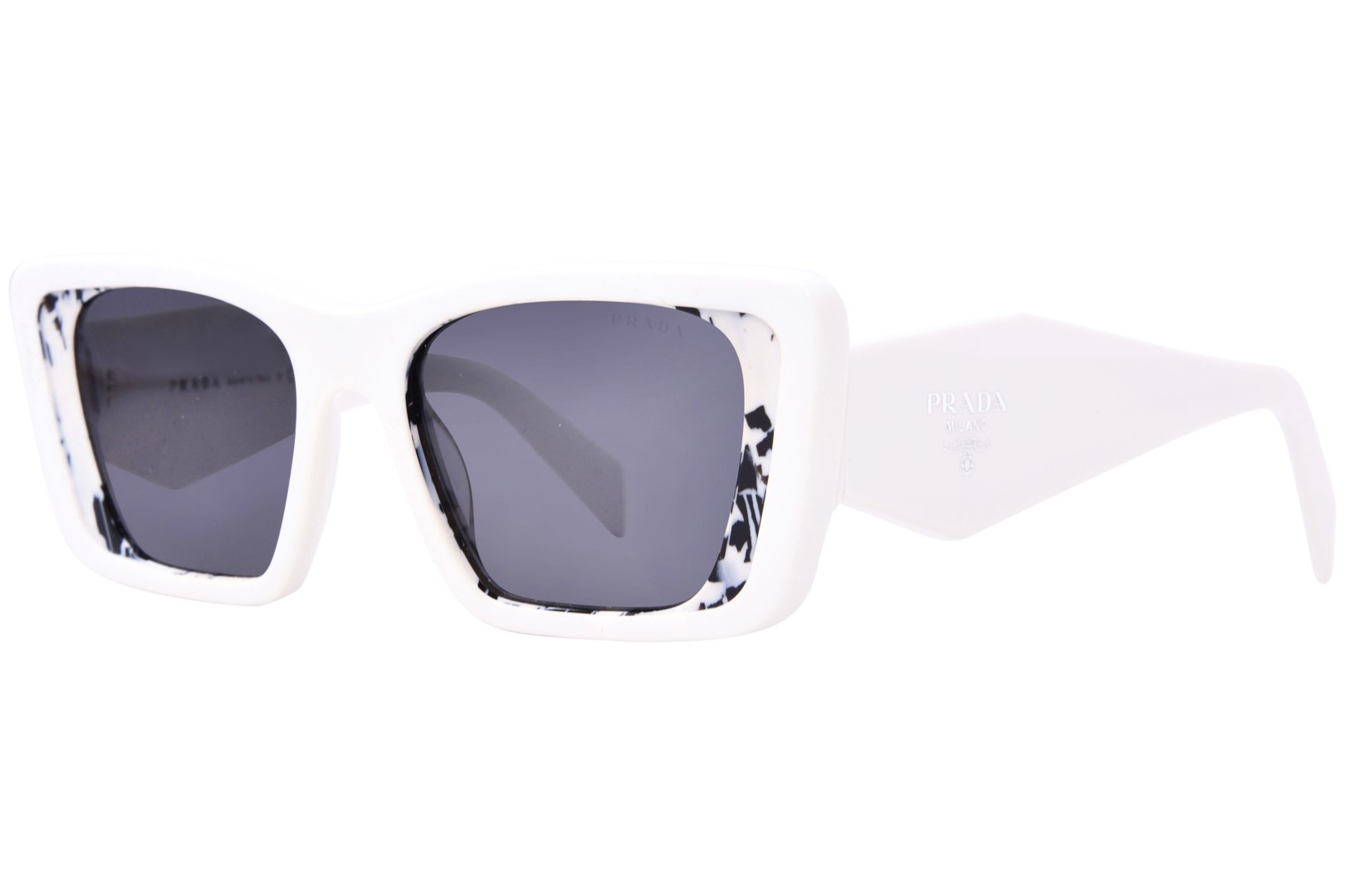 Prada PR-08YS 02V5S0 Sunglasses Women's White/Havana Black
