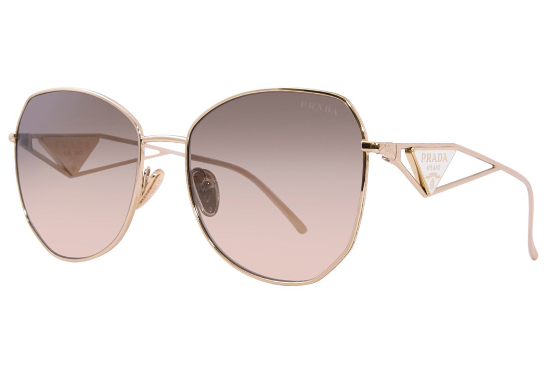 Prada PR-57YS ZVN3D0 Sunglasses Women's Pale Gold/Light