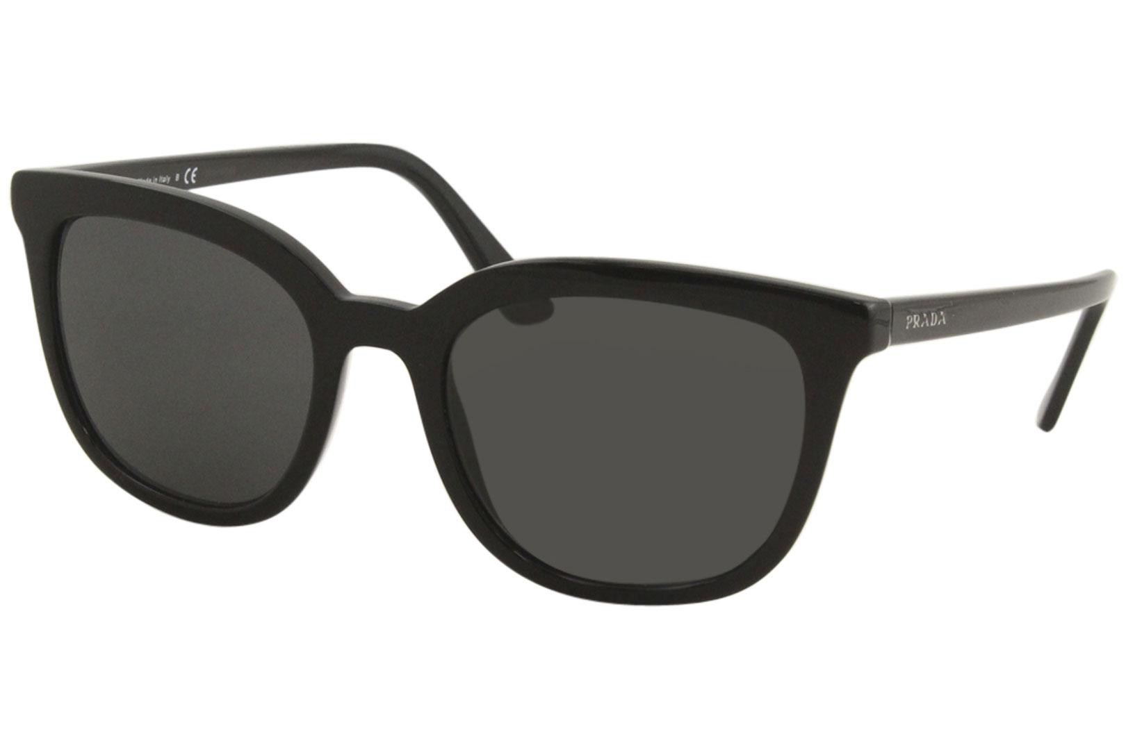 Buitenlander ontrouw Kers Prada PR-03XS 1AB5S0 Sunglasses Women's Black/Grey Pillow Shape 53-20-145 |  EyeSpecs.com