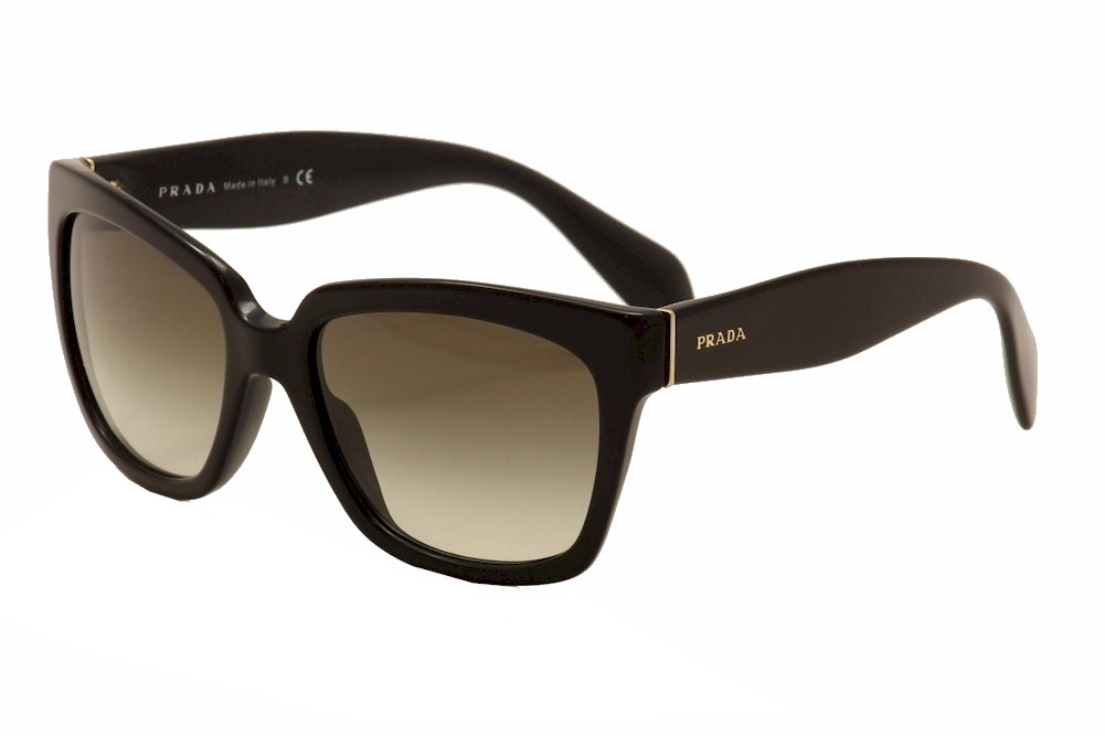 Prada SPR07P Sunglasses Women's Black-Grey Grey Lenses | EyeSpecs.com