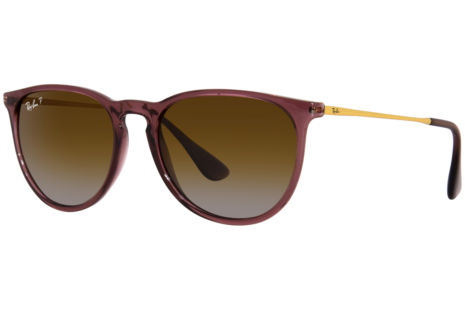 Ray Ban Erika RB 4171 6593 T5 Sunglasses Women s Dark Brown Polarized Brown 54mm EyeSpecs