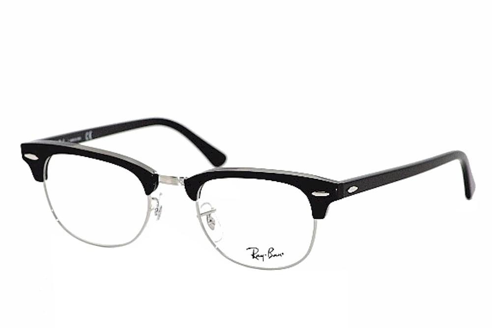 Ray Eyeglasses Clubmaster RB5154 5154 2000 Black RayBan Optical Frame 49mm | EyeSpecs.com