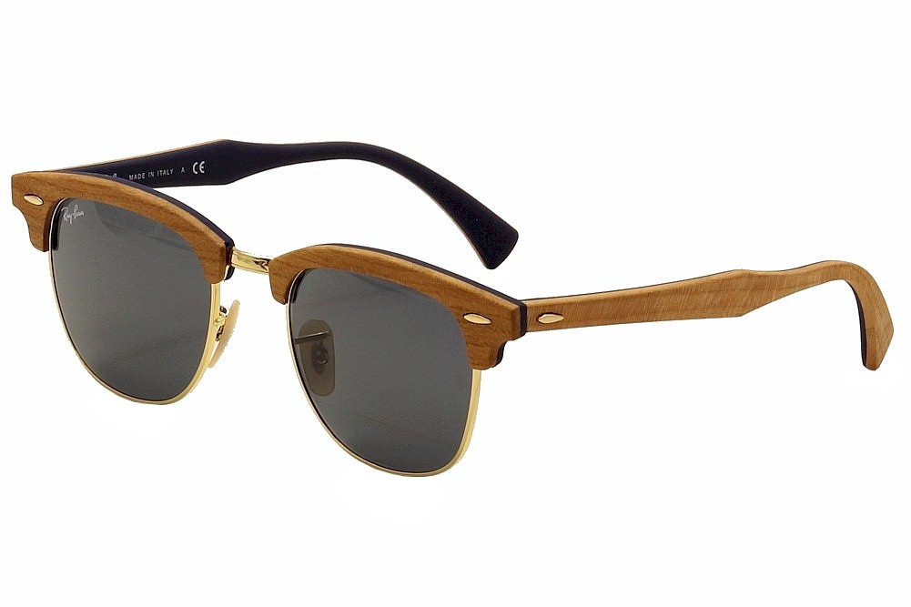 Ray Ban Men's Clubmaster Wood 3016M 3016/M RayBan Wayfarer Sunglasses |  