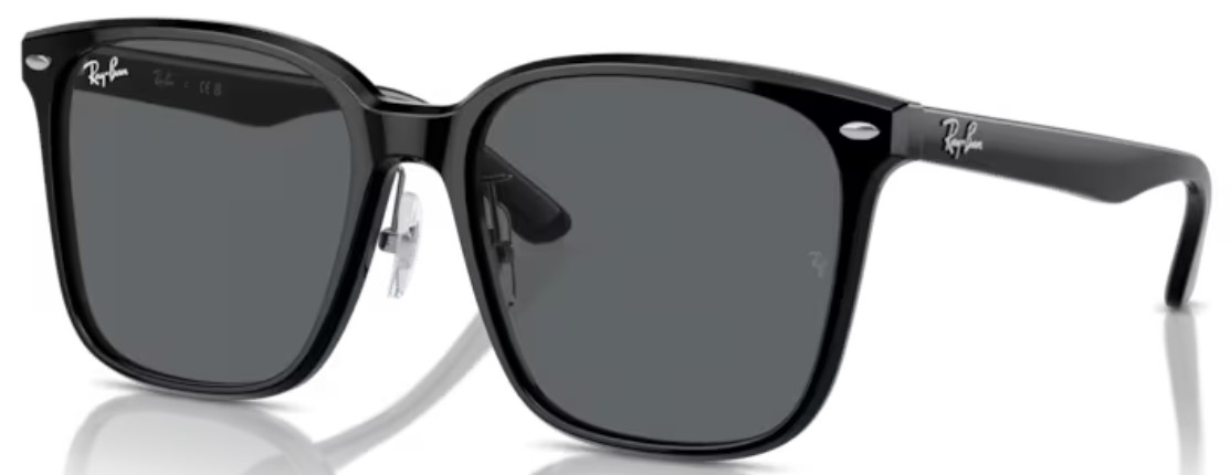 Ray Ban RB2206D 901 87 Sunglasses Black Dark Grey Square Shape 57 18 145 EyeSpecs