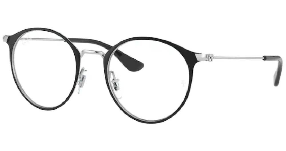 Ray Ban RY1053 4064 Eyeglasses Youth Black On Silver Full Rim 45 18 130 EyeSpecs