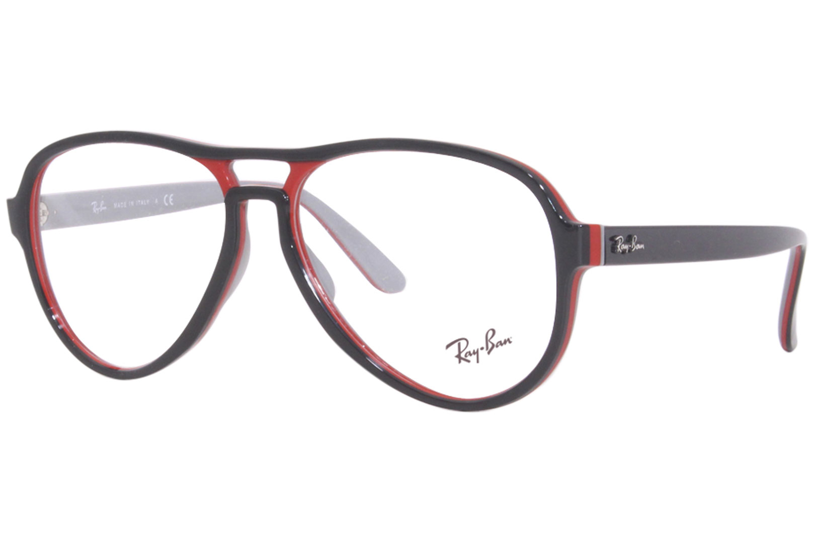 command Endless Sedative Ray Ban Eyeglasses Frame Men's Vagabond RB4355-V 8136 Black/Red/Light Grey  58mm | EyeSpecs.com