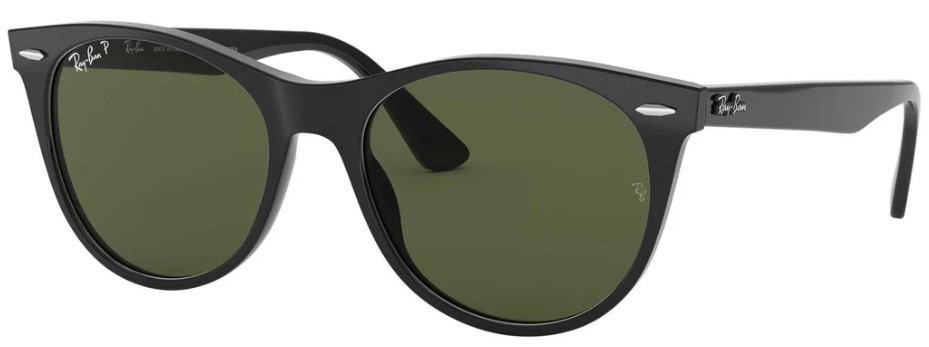 Ray Ban Wayfarer II Classic Polarized Glass Sunglasses Black Green Standard