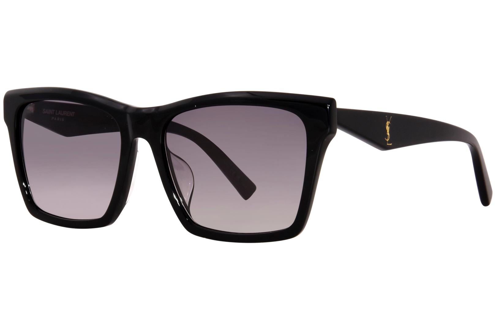 SAINT LAURENT 長方形フレムサンクラス SLM104 001 NEW SL M104 001 SAINT LAURENT BLACK SLM104 001 WOMEN