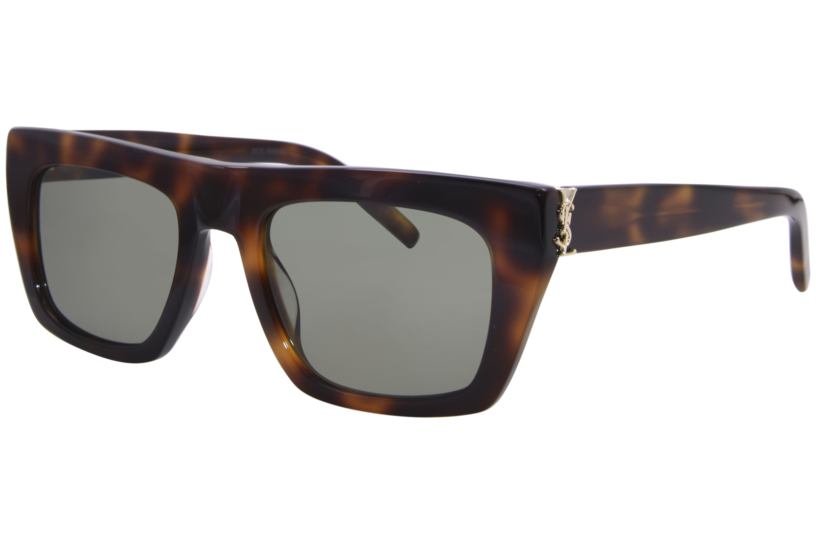 Saint Laurent SL-M131 003 Sunglasses Havana/Green Rectangle