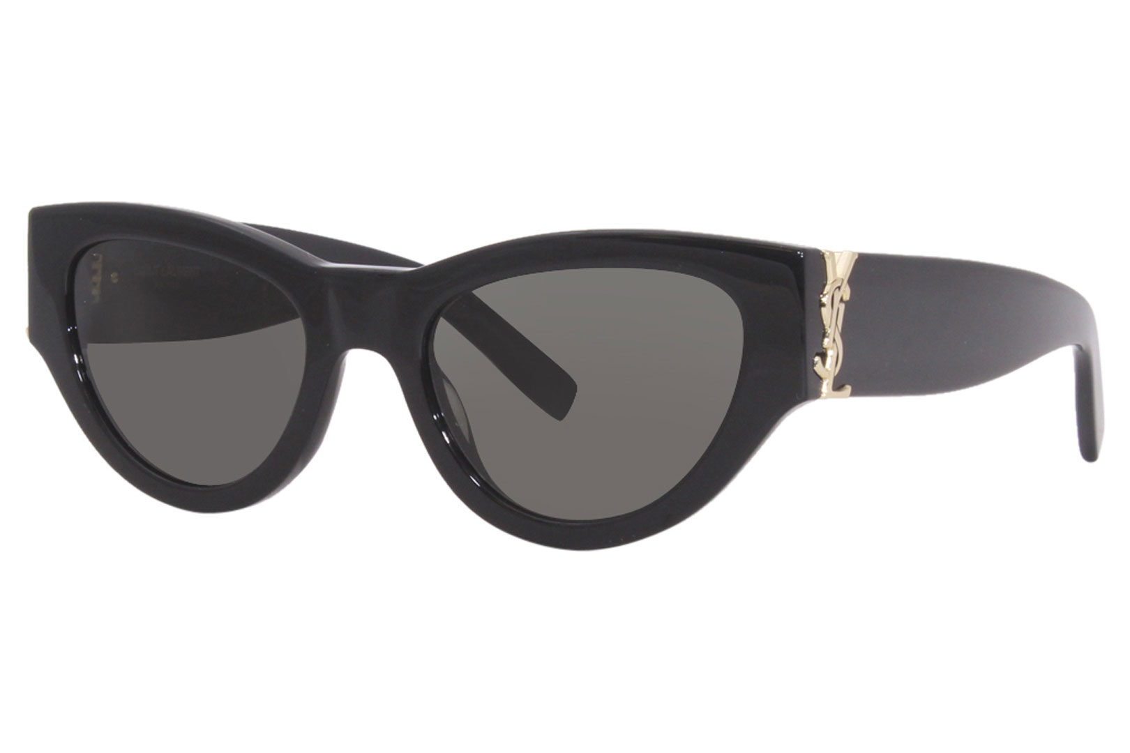 サングラス SAINT LAURENT Woman Sunglasses White SLM94RIM 001 Saint Laurent SLM94 001 Sunglasses Women's Black/Grey Cat