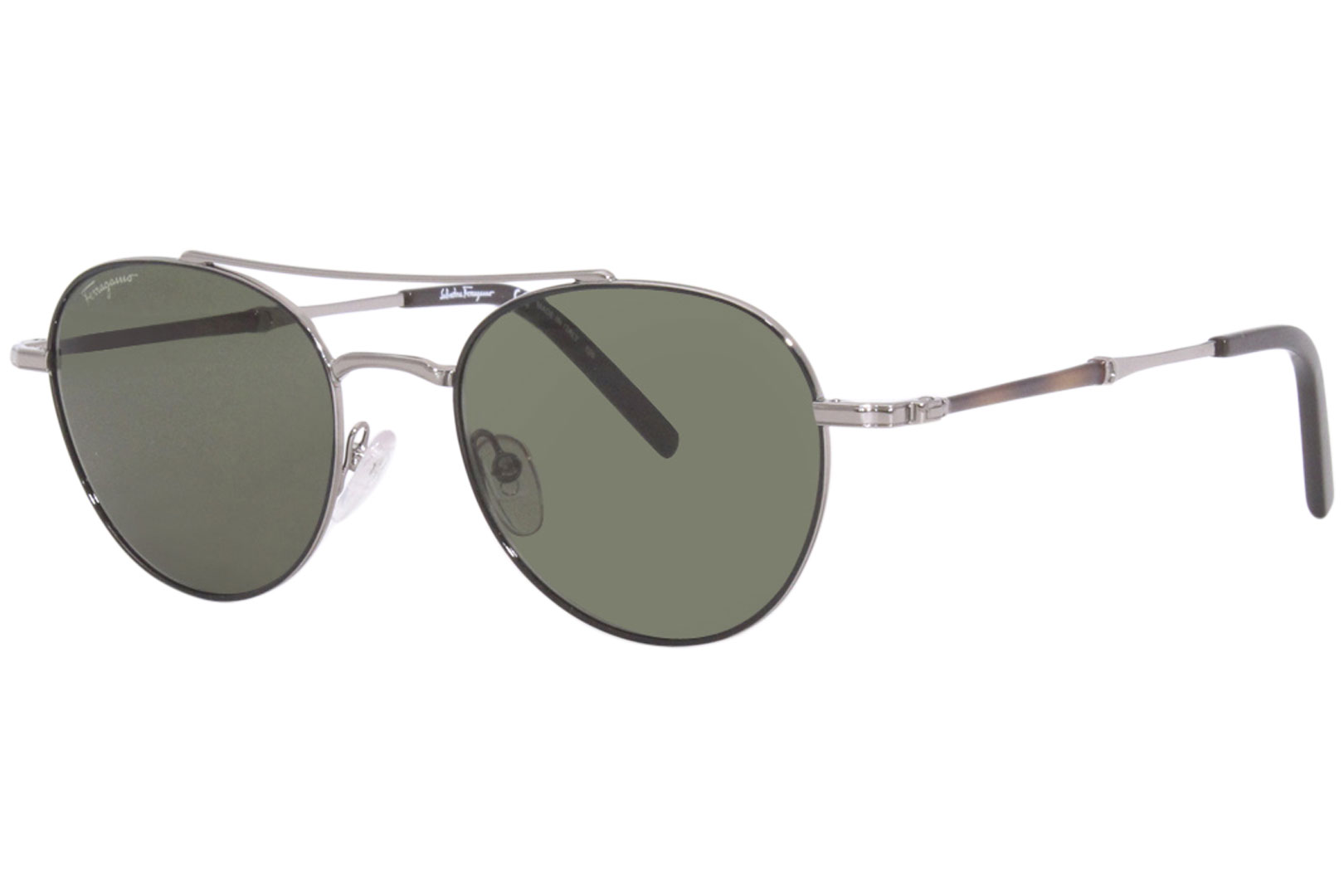 Salvatore Ferragamo Sunglasses Men's SF224S 039 Gunmetal-Black/Green ...