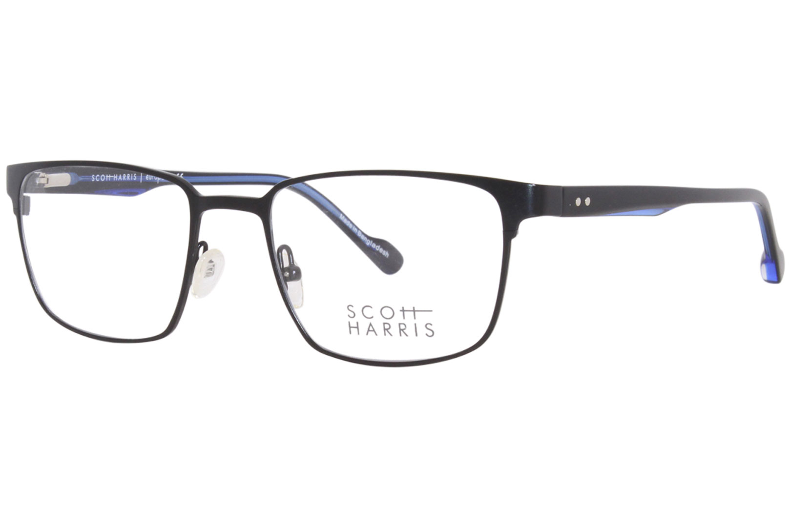 Scott Harris SH-718 C1 Eyeglasses Men's Black/Cobalt Full Rim 52-19-143 ...