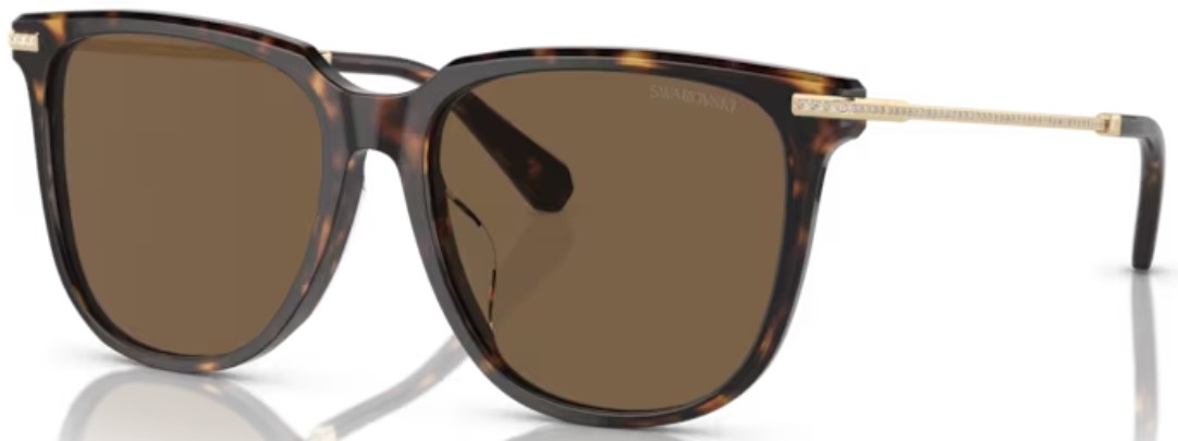 サングラス SWAROVSKI Woman Sunglasses Brown 0SK6015D 100273 Swarovski SK6015D 100273 Sunglasses Women's Dark Havana