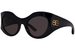 Balenciaga BB0256S Sunglasses Women's Butterfly Shape - Black/Gold-Logo/Grey-001