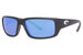 Costa Del Mar Polarized Fantail 06S9006 Sunglasses Men's Rectangle Shape - Black/580G Blue Mirrored
