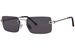 Fred FG40023U Sunglasses Men's Rectangle Shape - Shiny Palladium/Smoke-16A