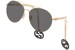 Gucci GG0725S Sunglasses Women's Fashion Pilot Removable Heart Chain Earrings - Gold-Chain GG Black Logo/Grey - 001