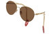 Gucci GG0725S Sunglasses Women's Fashion Pilot Removable Heart Chain Earrings - Gold-Chain GG Pearl-Red Logo/Brown - 002