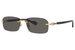 Gucci GG1221S Sunglasses Men's Rectangle Shape - Gold/Grey-001