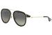 Gucci Women's GG0062S Pilot Sunglasses - Gold-Black/Grey Gradient-Silver Flash - 011