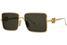 Loewe LW40106U Sunglasses Women's Square Shape - Shiny Gold/Solid Khaki-30N