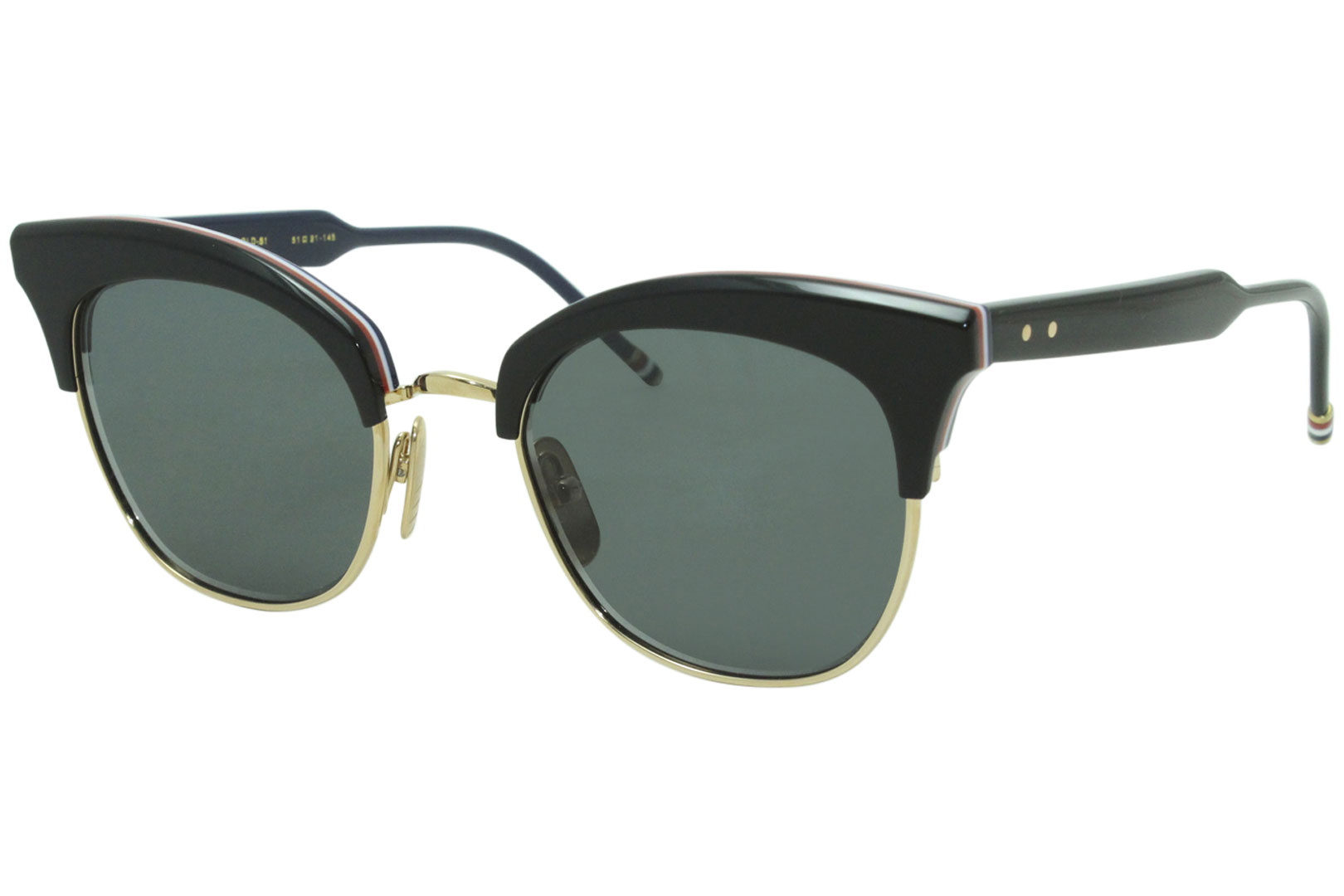 Thom Browne New York TB-507-A-T-BLK-GLD Sunglasses Black-RWB Thom Browne New York TB-507-A-T-BLK-GLD Sunglasses Black-RWB