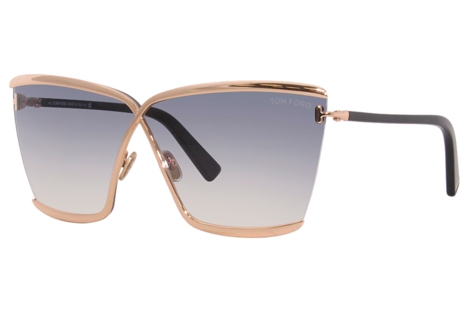 Krav affjedring Oversigt Tom Ford Elle-02 TF936 28B Sunglasses Women's Rose Gold/Grey-Brown Gradient  | EyeSpecs.com