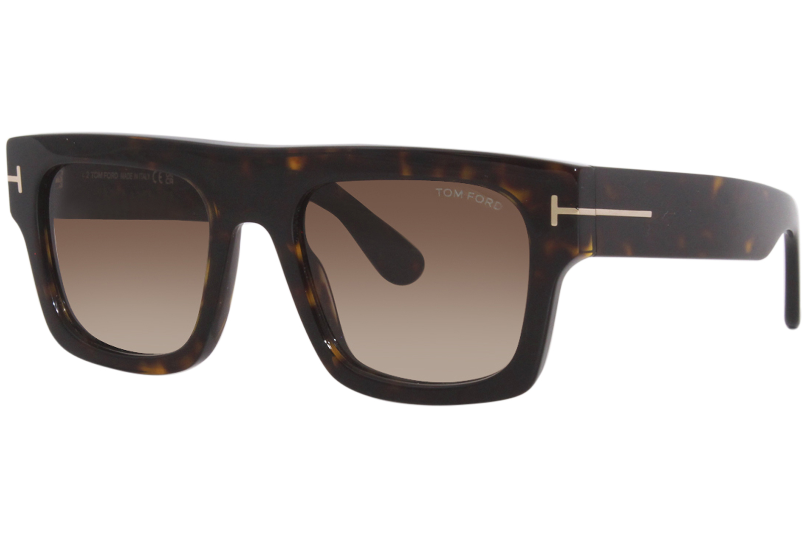 Tom Ford Fausto TF711 52F Sunglasses Men's Shiny Dark Havana/Brown Gradient 53mm | EyeSpecs.com