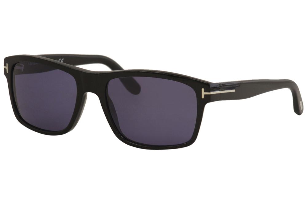 Tom Ford Men's August TF678 TF/678 01V Shiny Black Rectangle Sunglasses ...