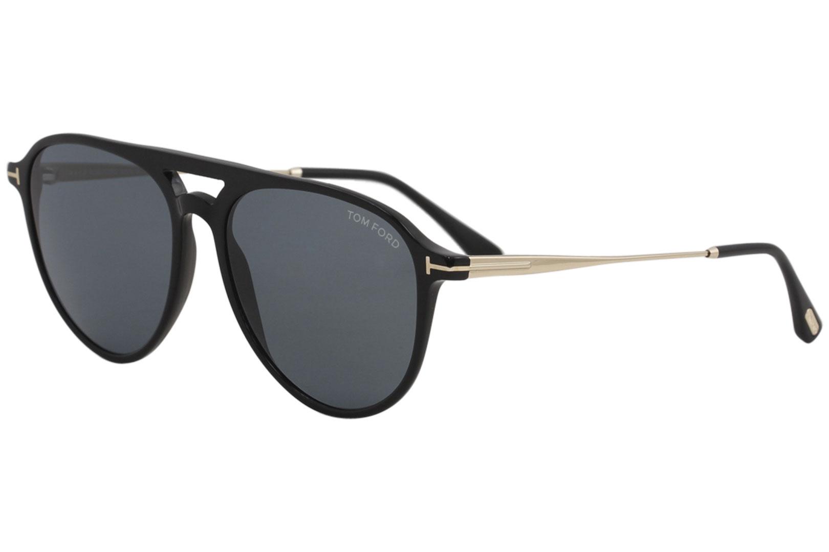 Tom TF587 01V Black Fashion Pilot Sunglasses 58mm | EyeSpecs.com