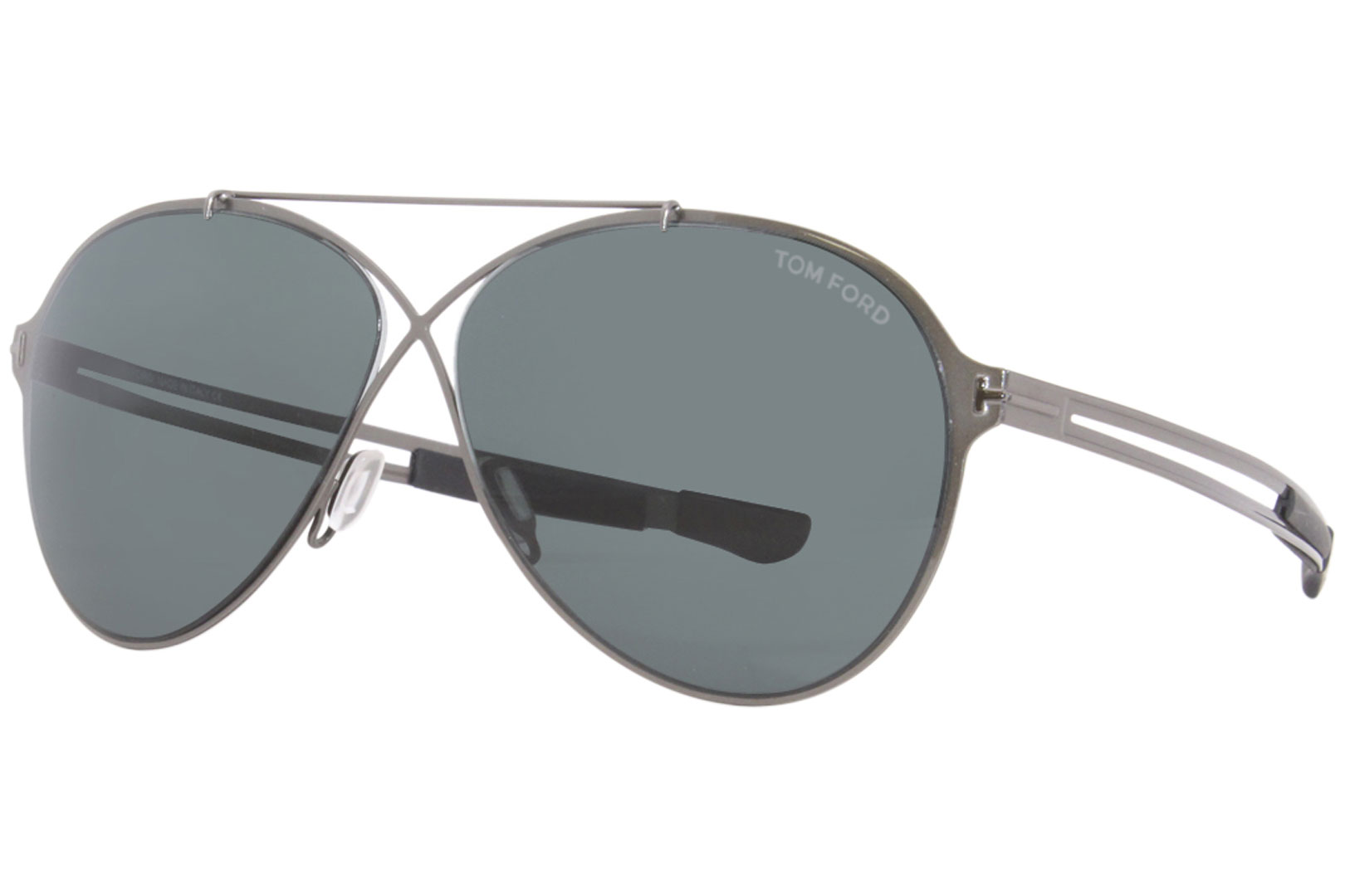 Tom Ford Rocco TF828 12V Sunglasses Men's Shiny Ruthenium/Dark Teal 62 ...