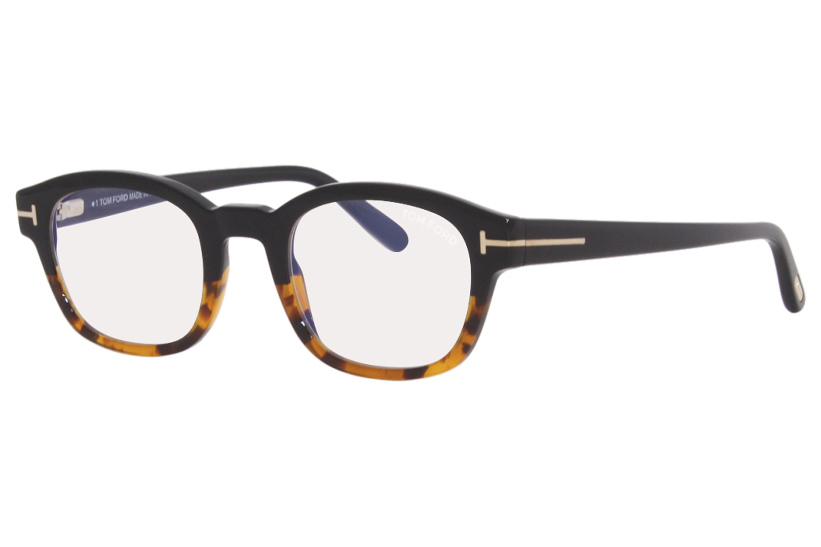 Tom Ford TF5808-B 005 Eyeglasses Men's Shiny Black & Havana