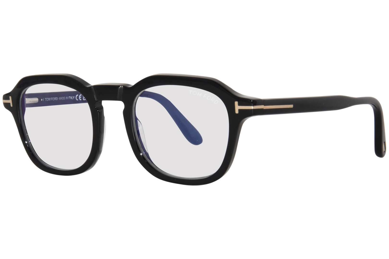 Tom Ford TF5836-B 001 Eyeglasses Men's Shiny Black Full Rim Round Shape ...