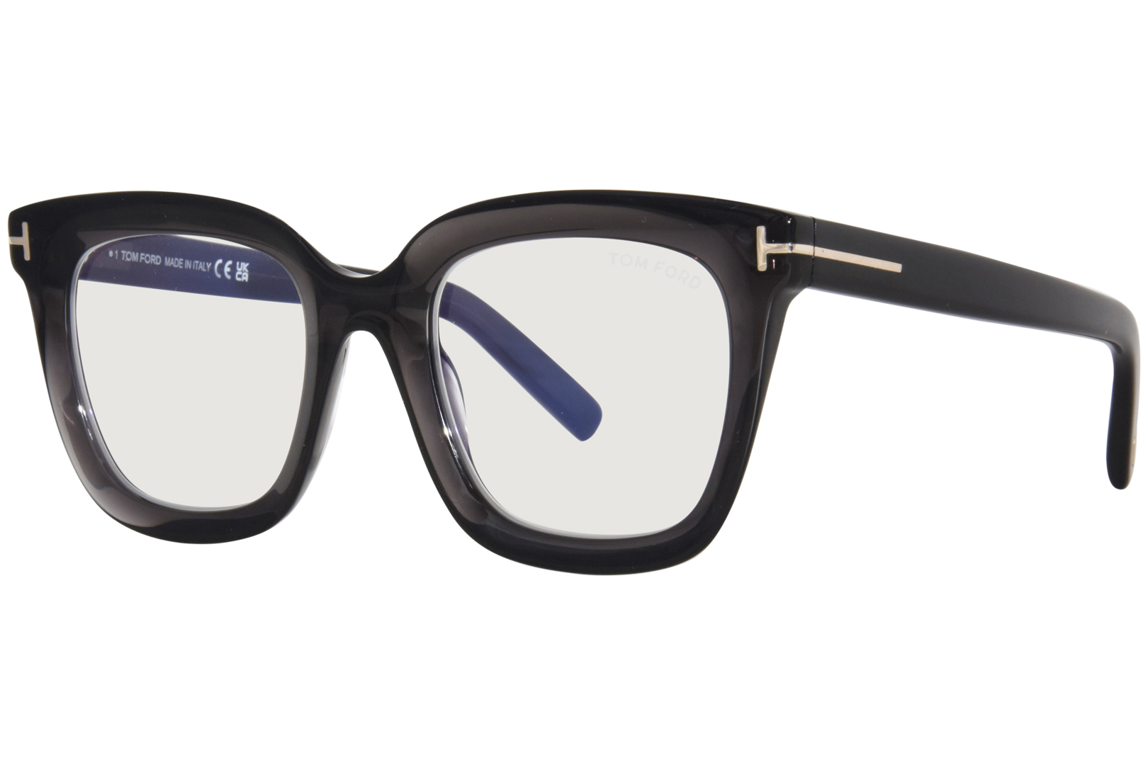 Tom Ford TF5880-B 020 Eyeglasses Women's Transparent Dark Grey Full Rim ...