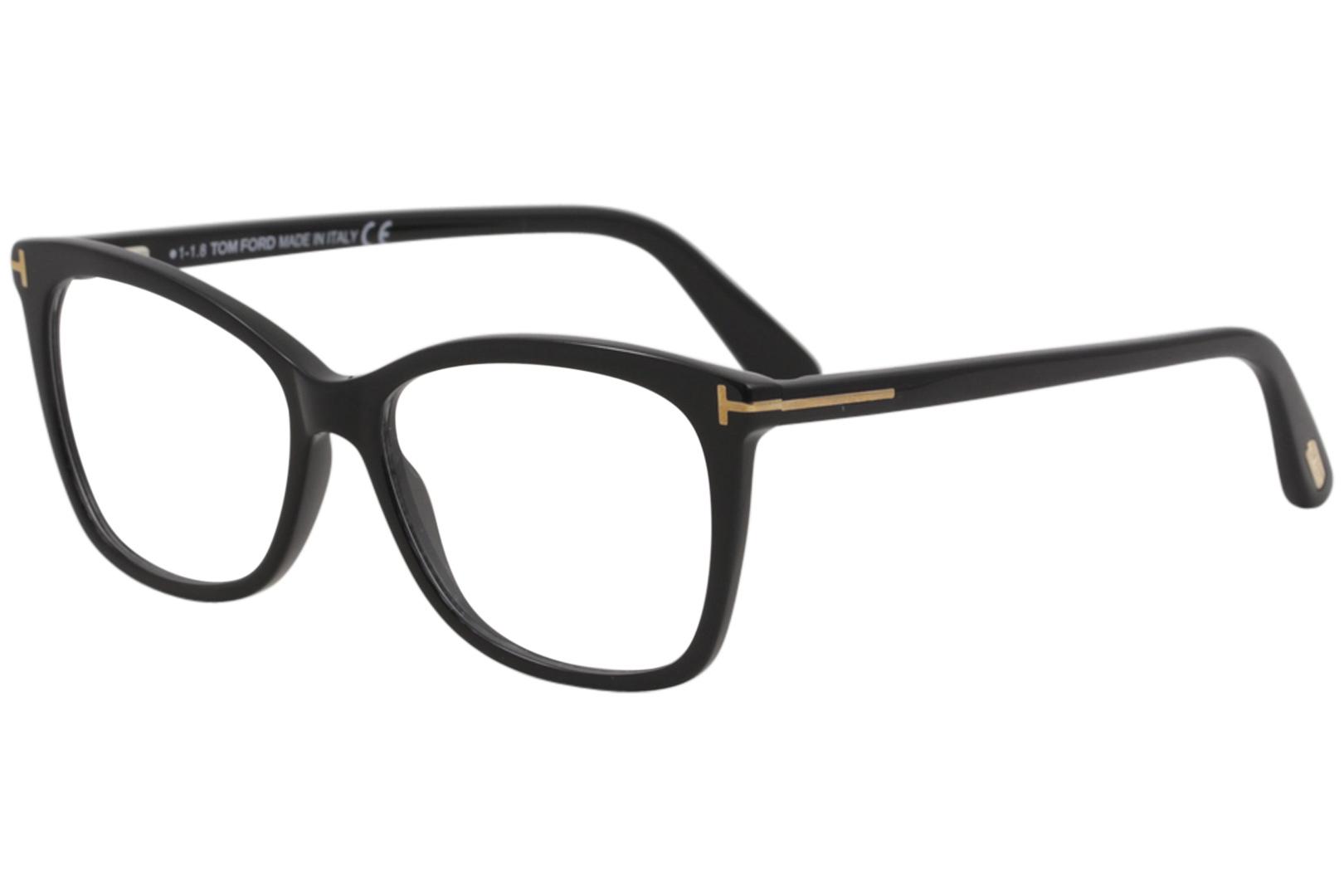 Tom Ford Women's Eyeglasses TF5514 TF/5514 001 Shiny Black Full Rim Optical  Frame 54mm 