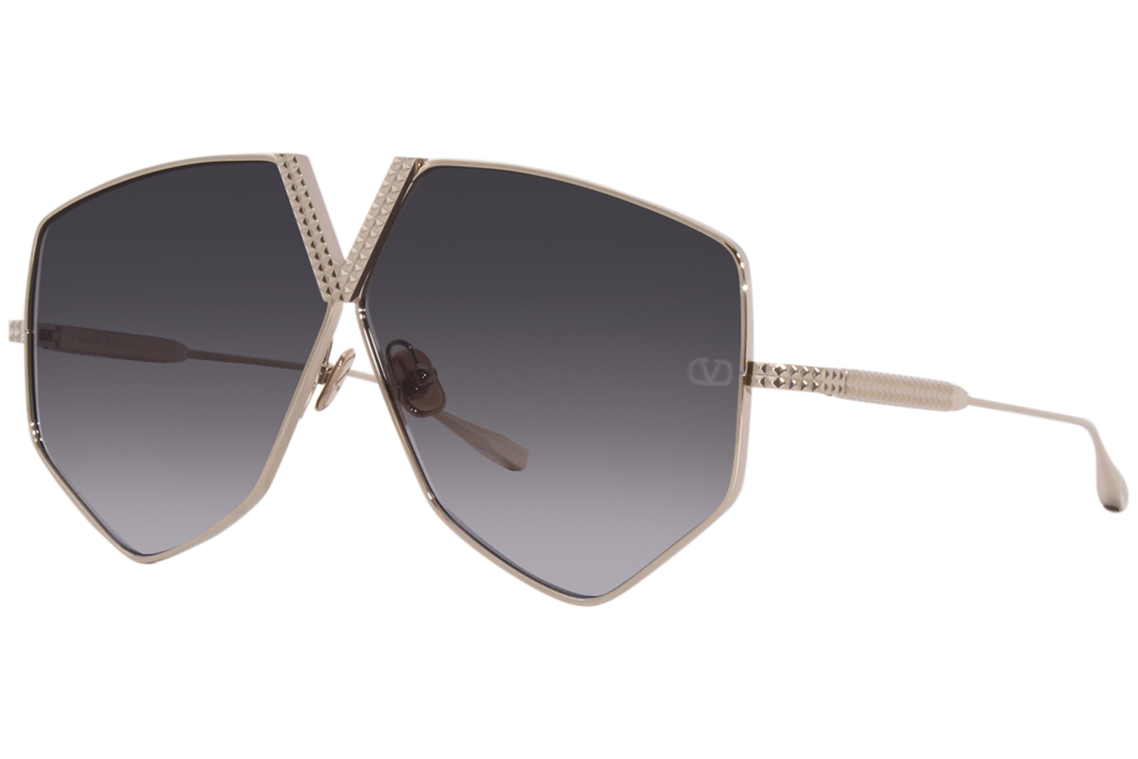 Valentino V-Hexagon VLS-115A Sunglasses Pale Gold/Grey