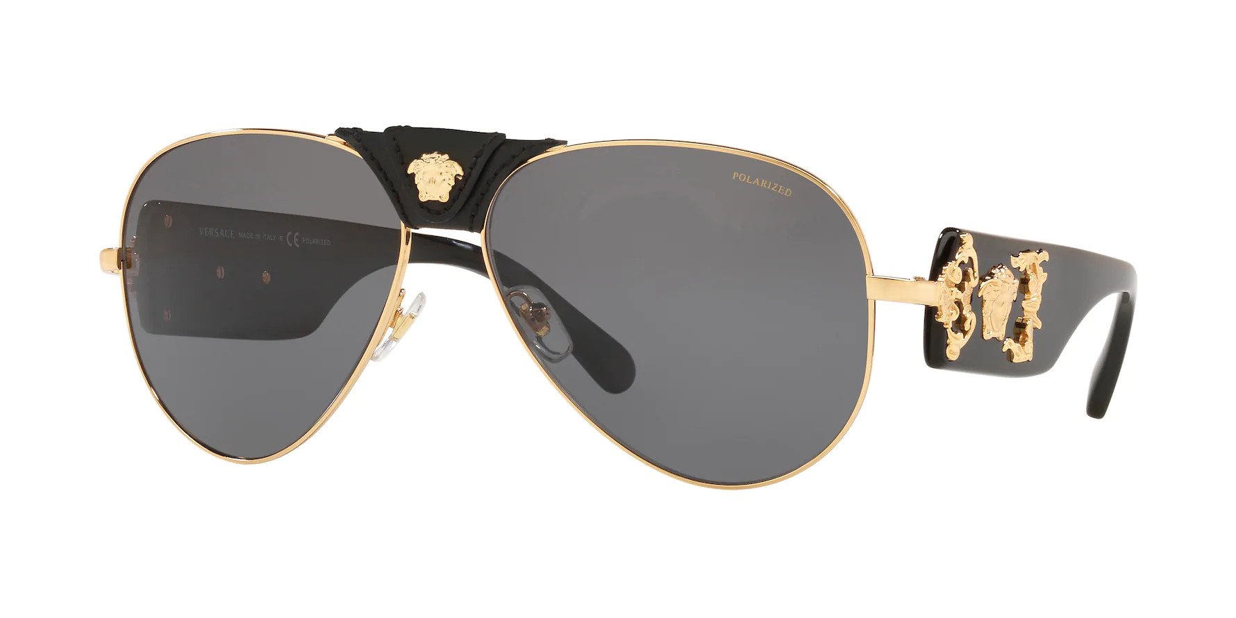 Men's VE2150Q 100281 Gold-Black/Dark Grey Polarized 62mm |