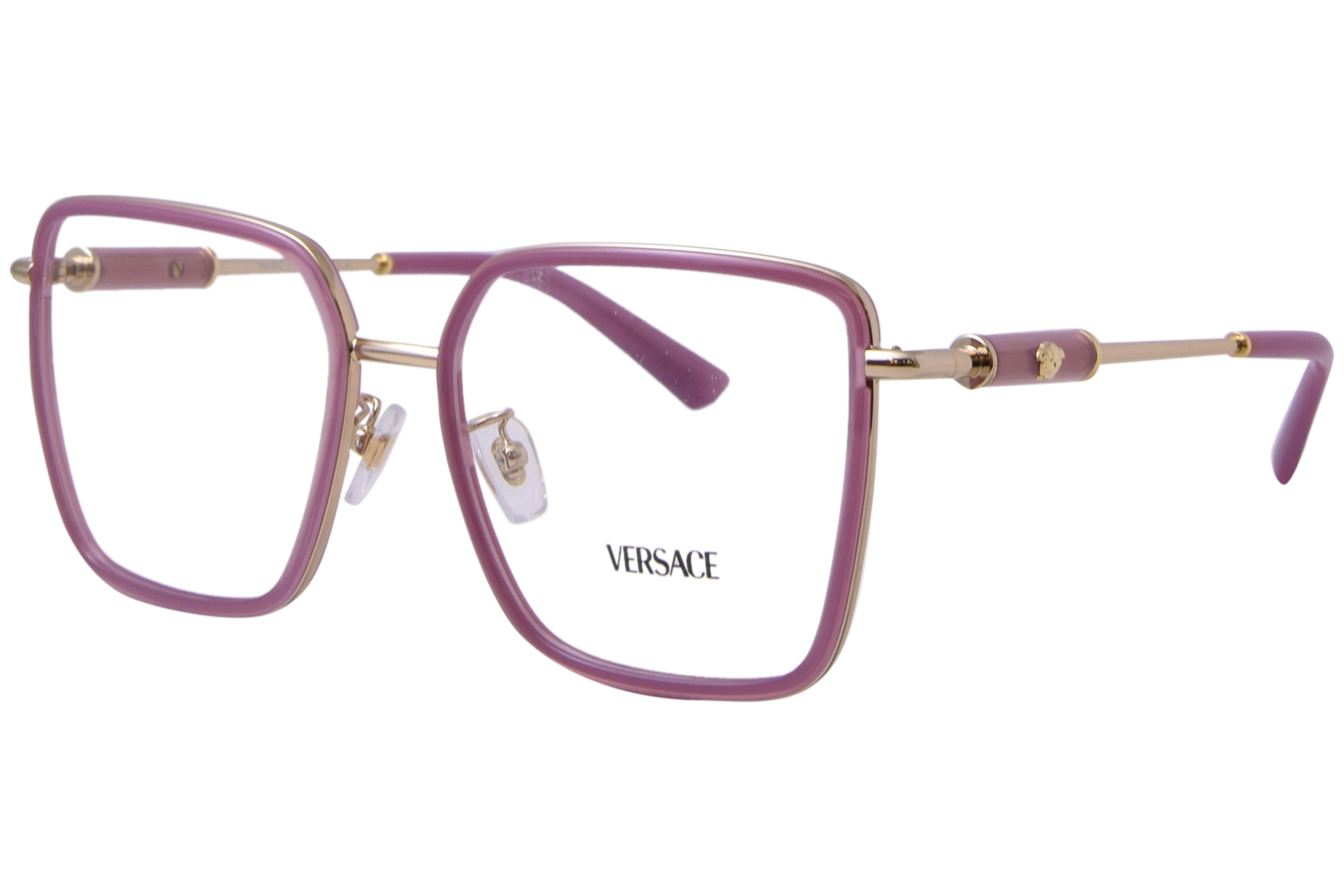 VERSACE ハタフライフレムメカネ 0VE1294D 1510 Versace VE1294D Clear Metal Square Frames – Designer Daydream