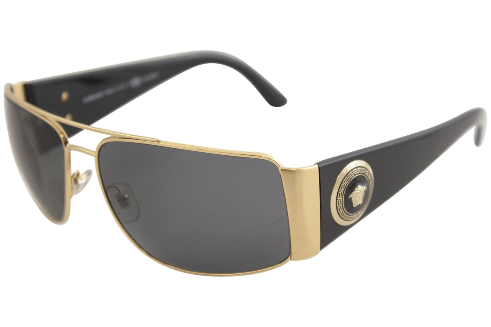 Organo obesidad barato Versace Men's VE2163 VE/2163 1002/81 Gold/Black Wrap Polarized Sunglasses  63mm | EyeSpecs.com