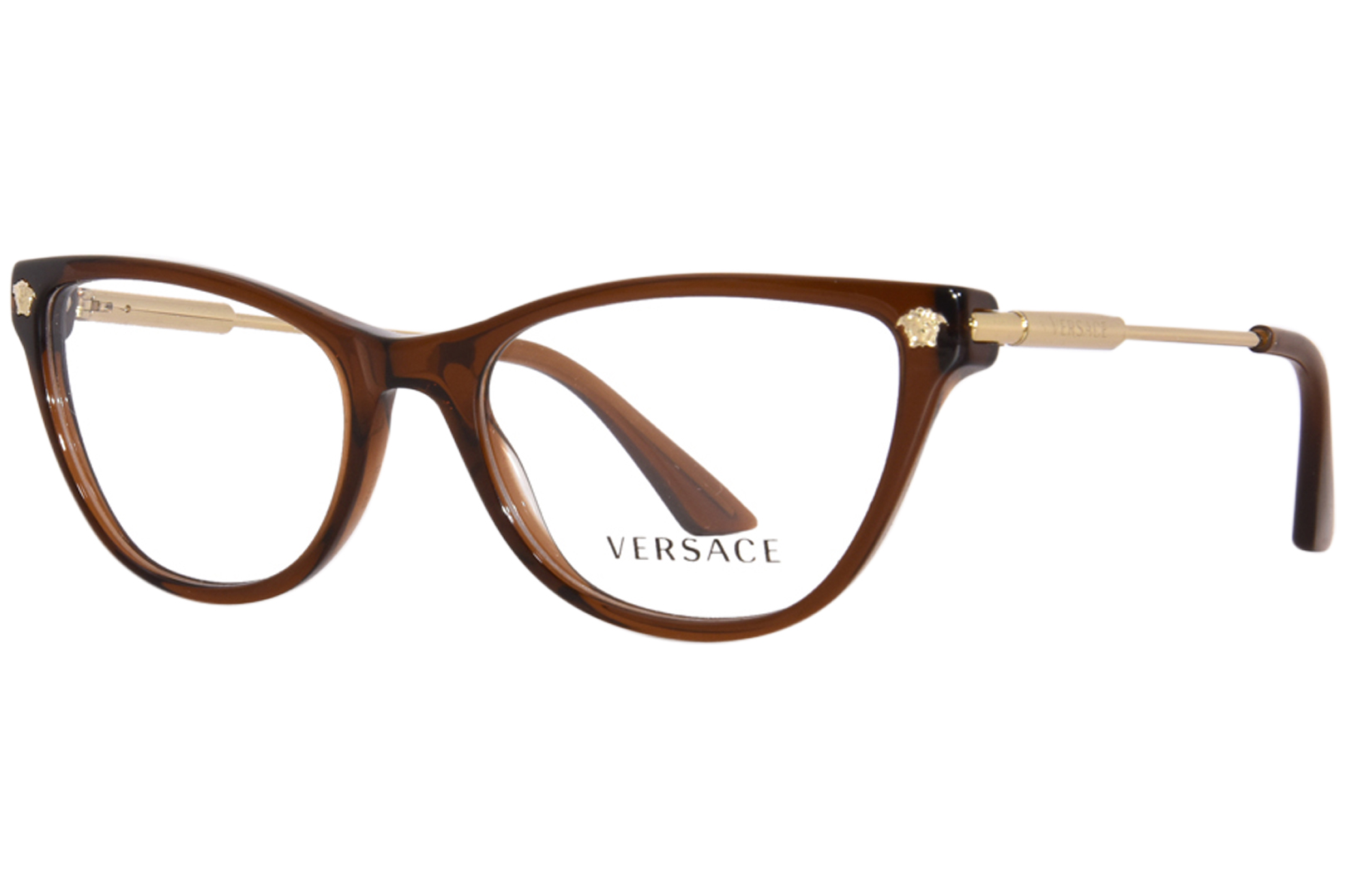 Versace VE3309 5324 Eyeglasses Women's Transparent Brown