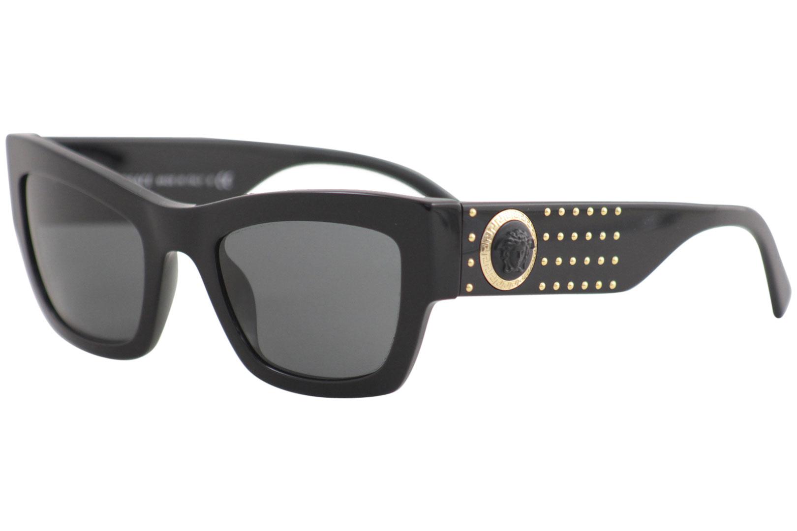 Versace Women s VE4358 VE 4358 5295 87 Black Medusa Cat Eye Sunglasses 52mm