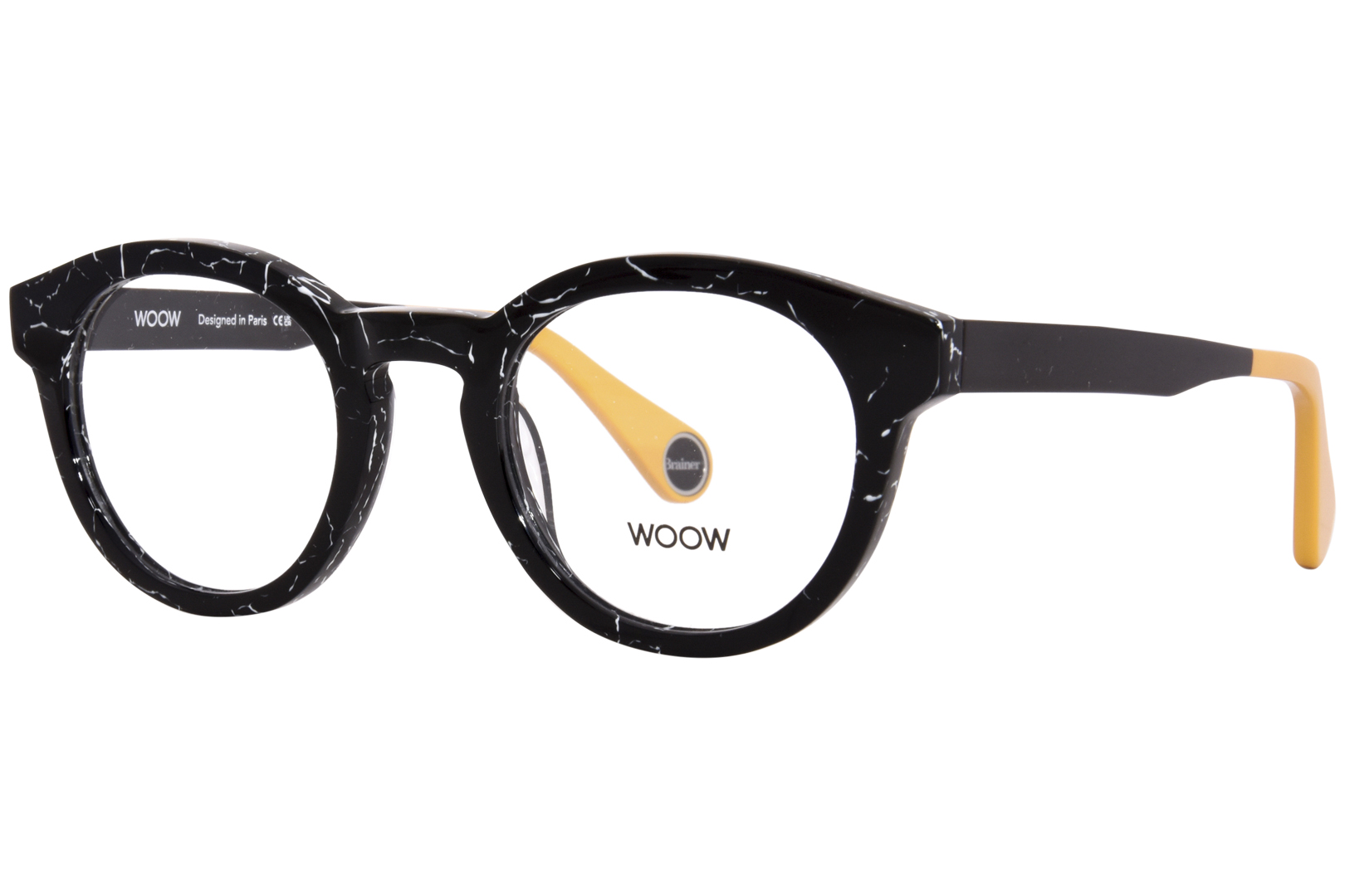 Woow No-Brainer-1 0215 Eyeglasses Black Marble Full Rim Oval