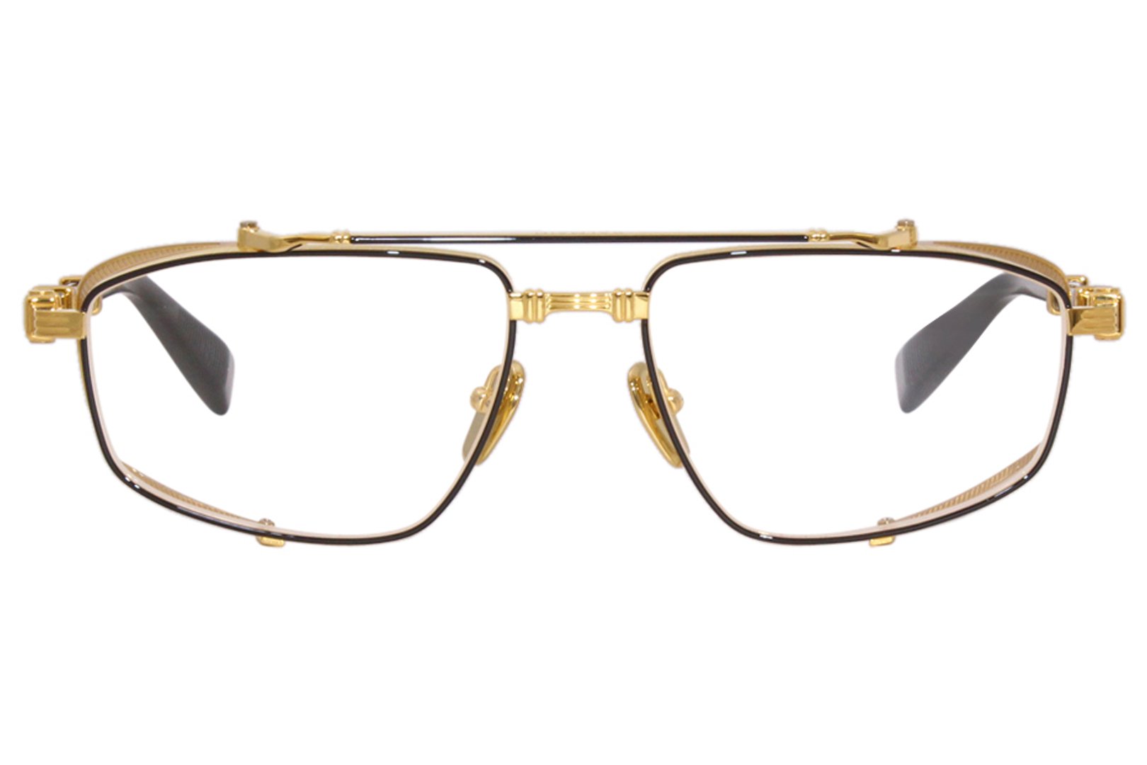 メガネ BALMAIN FW25 Balmain - BPX - b (BPX 123 B) Balmain Brigade-V BPX-142A Titanium Eyeglasses Gold/Black