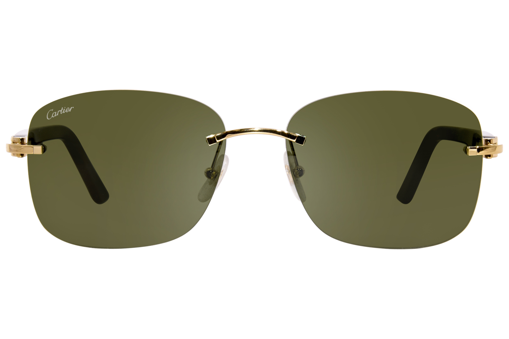 Cartier Core Range CT0227S 002 Sunglasses Gold/Havana/Green