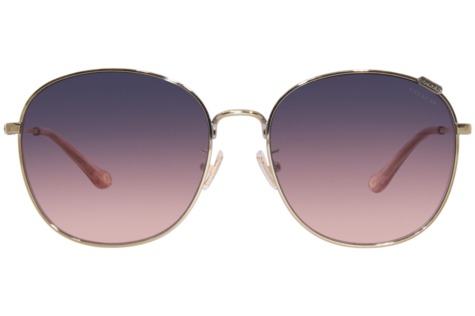 Coach C7996 HC7134 90058D Sunglasses Women's Shiny Light Gold/Pink Gradient  57mm