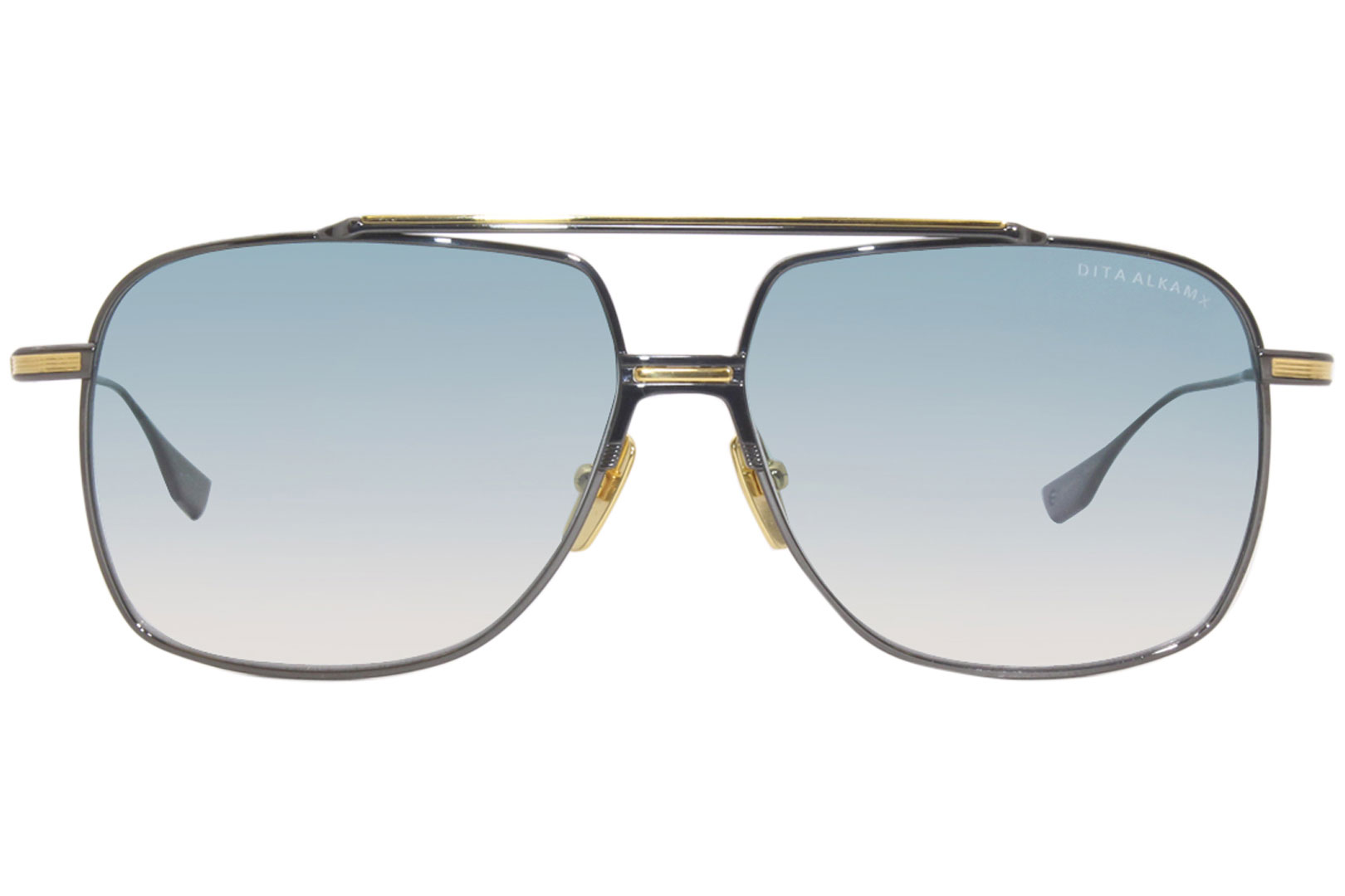Dita Alkamx DTS100-A-02 Sunglasses Gunmetal/Gold/Turquoise Gradient Pilot 61