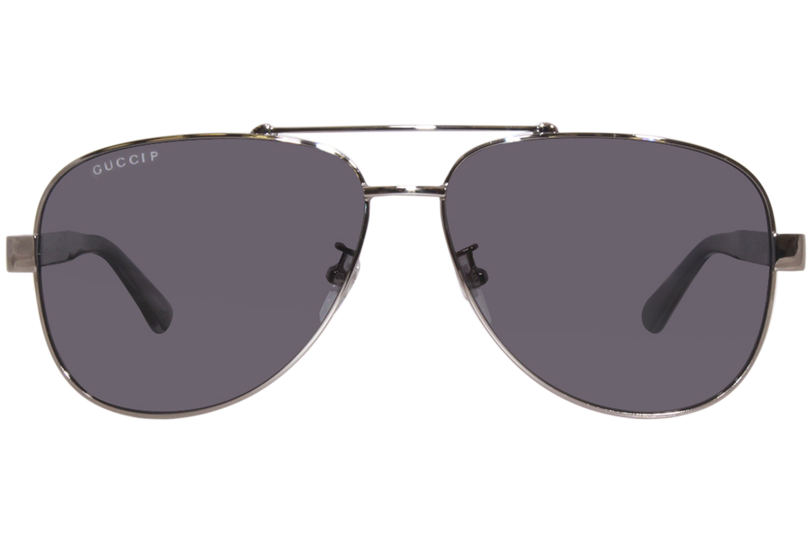 Gucci GG0528S 007 Sunglasses Men's Gunmetal/Polarized Grey Pilot 63-14