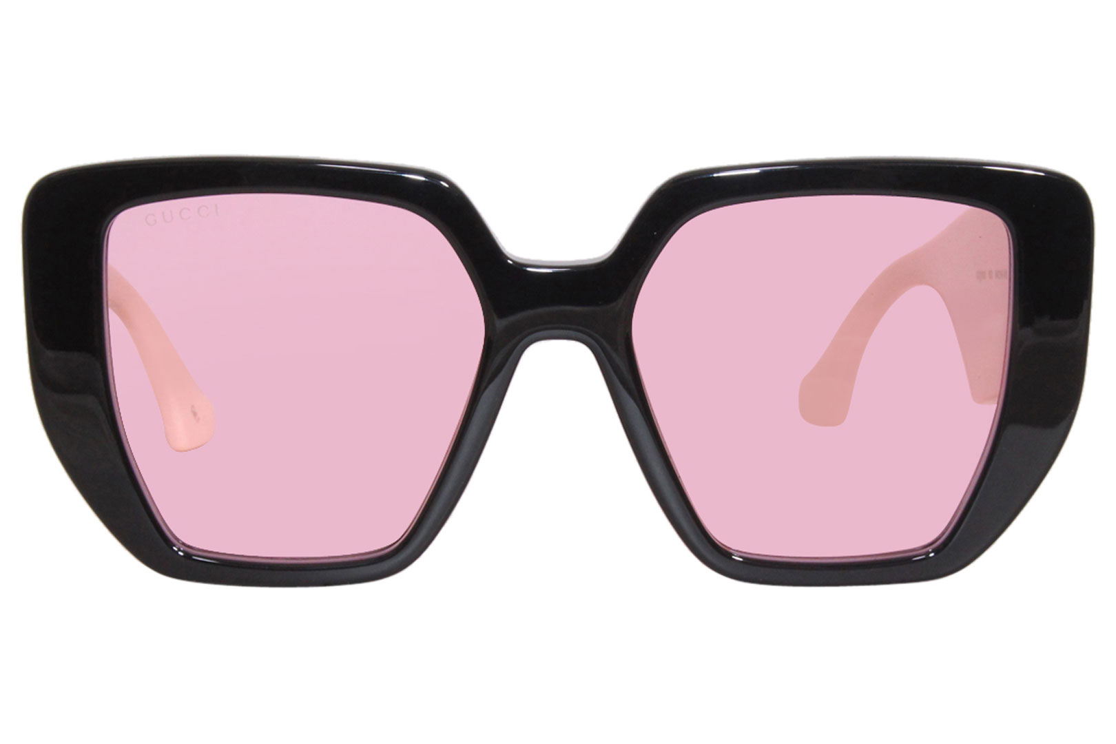 Gucci GG0956S 002 Sunglasses Women's Black/White/Pink Square Shape 54