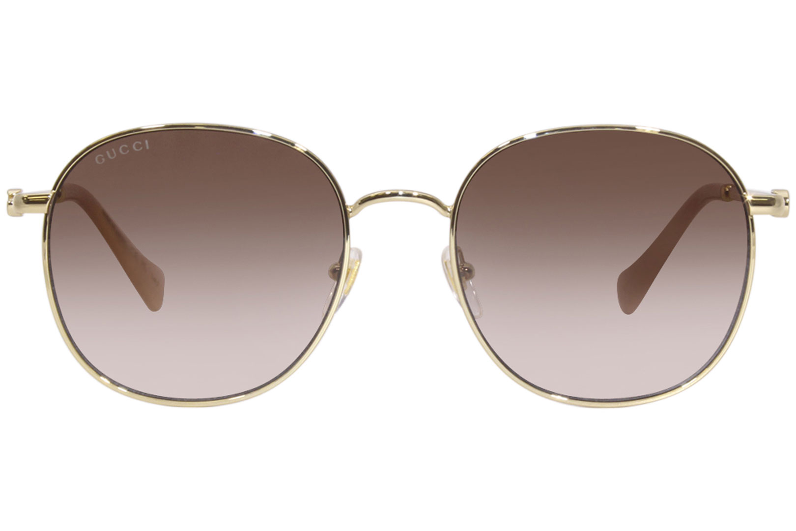 サングラス GUCCI Gucci - GG1142S - 001 gold gold grey Gucci GG1142S 001 Gold Sunglasses for Woman – LookerOnline